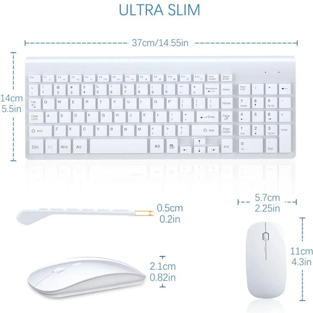 TopMate Wireless Keyboard and Mouse Ultra Slim Combo